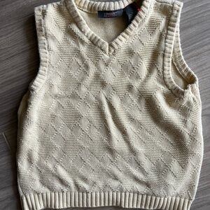 Kenneth Cole Reaction Men's Cream Diamond-Texture V-Neck Sweater Vest